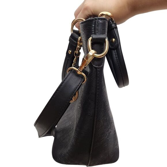 MKF Collection by Mia K Farrow Bag Black Embossed Faux Leather Handbag Tote - Picture 5 of 10